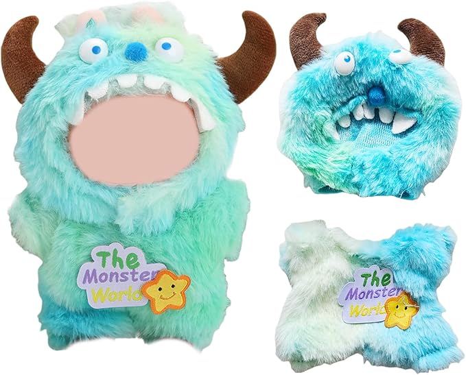 17cm Doll Clothes Set, Premium Jeans & Knitted Sweater Outfit for 17cm 15cm Dolls, Cute Dress Up Fashion, No Doll Included (Monsters, 17cm/15cm)