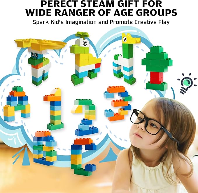 Marble Run Building Blocks for Kids, 145 PCS Building Bricks with Step-by-Step Guide, STEM Toy Track Compatible with Major Brands for Age 3 4 5 6 7 8+ Boys Girls Birthdays