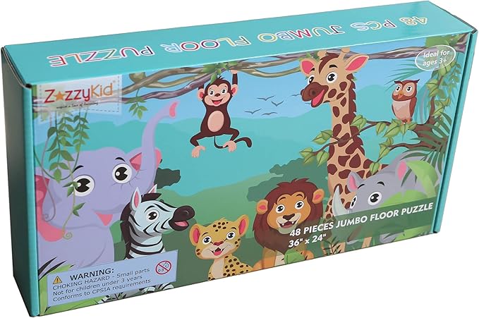 Animals Floor Puzzle for Kids 3-5: 48 Large Pieces for Children Ages 4-8 - Learning & Eductional Jigsaw Puzzle for Toddler's Gift & Family Activities
