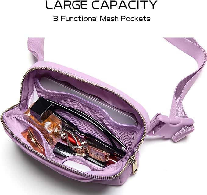 Gitus Gifts for 8 9 10 11 12 Year Old Girls Belt Bag Fanny Pack Crossbody Bags with Initial Letter Patch Cute Stuff Birthday Gifts for Teen Girls Women Personalized Trend Stuff (Lavender-R)