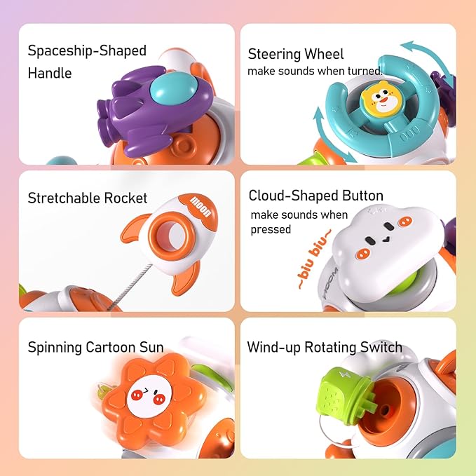 Montessori Toys for 1-3 Year Old, Baby Sensory Toys for 0-6 6-12 Months Travel Activities Busy Board Cube,Easter Basket Stuffers Gifts for 6 9 12 18 Months One 2 3 Year Old Infant Toddler Boys Girls