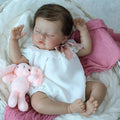 SCOM Lifelike Reborn Baby Dolls Quinbee - 20-Inch Realistic Reborn Doll Girl Soft Body Eyes Closed Newborn Real Life Baby Doll That Look Real for Kids Age 3+