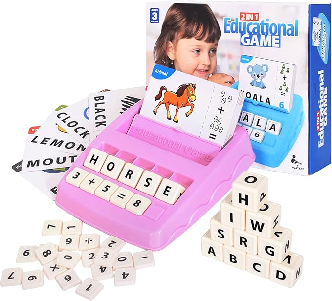 Educational Toys for Kids Ages 3-8, Matching Letter Spelling Game ABC Learning, learning toys for 4-7 year old girls ,Birthday Party Gifts Easter Basket Stuffer for 3 4 5 6 7 8 Year Olds Girls Pink