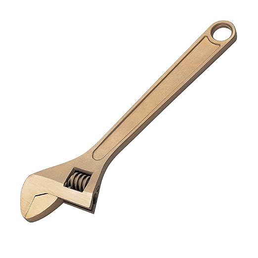 CS Unitec | Non-Sparking & Non-Magnetic Adjustable Wrench | 18in Aluminum Bronze Tool, TUV Certified & Beryllium Free