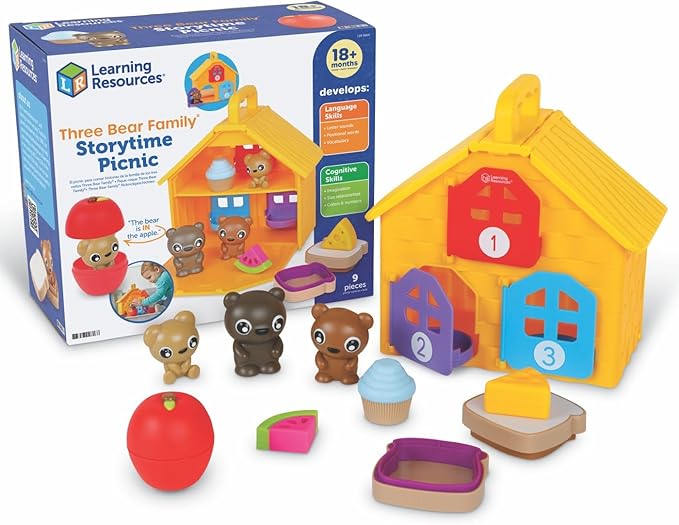Learning Resources Three Bear Family Storytime Picnic, Shape Sorter, Fine Motor Skills, Montessori Activities, Toddler Outdoor Toys, Sensory Bin, Homeschool Supplies, Boys and Girls Gifts
