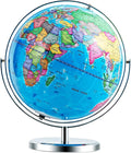 Goplus 13" Large World Globe with Stand, 720° Rotating Illuminated Globe with LED Lights, Metal Base, Desktop Educational Geographic Globe for Learning, Classroom, Office