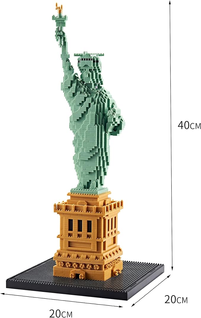 YaJie Statue of Liberty Mini Blocks Set (2810 PCS), Educational Architecture Model Kit for Teens & Adults, Creative DIY Landmark Building Toy, Ages 14+