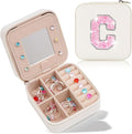 Jewelry Case - Fashion Jewelry Box | Customized Mother's Day Gift, Birthday Gift for Mom | Cream,C