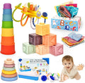 Montessori Toys for Baby 6 Month Old,Baby Toys 6-9-12 Months,6 in 1 Montessori Sensory Toys for 1 Year Old,Stacking Blocks,Tissue Box Toys for Toddlers Birthday Halloween