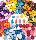 MIKNEKE 162 Wooden Loose Parts Sensory Bin Filler, Mandala Rainbow Stacker Open Ended Toy, 27 Colors Sensory Training Educational Set