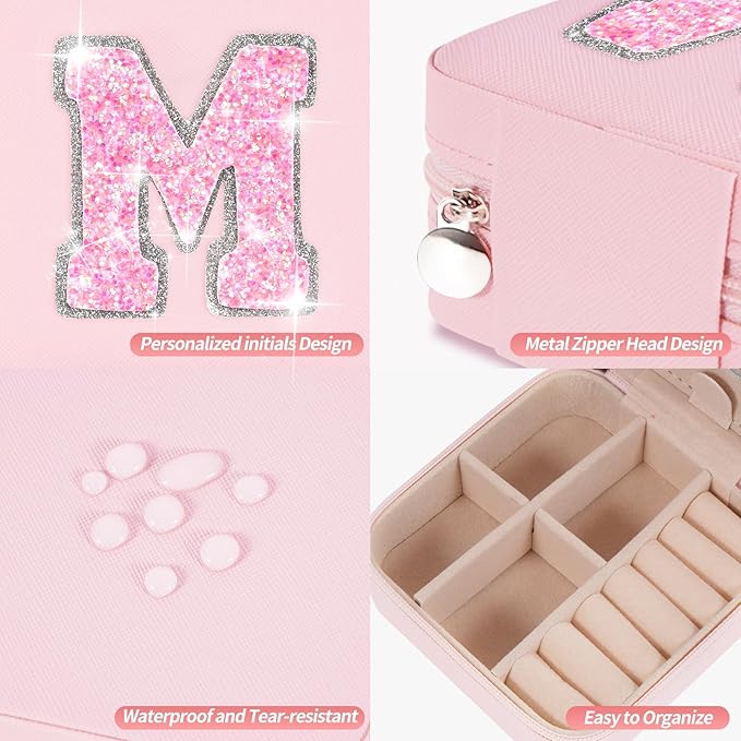 Travel Jewelry Case - Mothers Day Gifts for Mom,Mom Gifts from Daughter,Gifts for Mom,Gifts for Wife Sister Her,Birthday Gift for Mom,Mother in Law Gift,Mama Gifts Idea | Pink,M