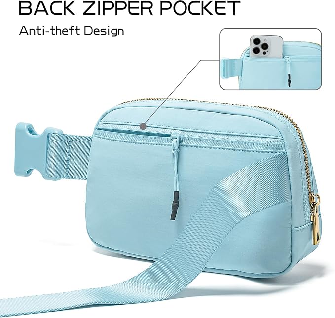 Gitus Gifts for 8 9 10 11 12 Year Old Girls Belt Bag Fanny Pack Crossbody Bags with Initial Letter Patch Cute Stuff Birthday Gifts for Teen Girls Women Personalized Trend Stuff (Icing Blue-R)