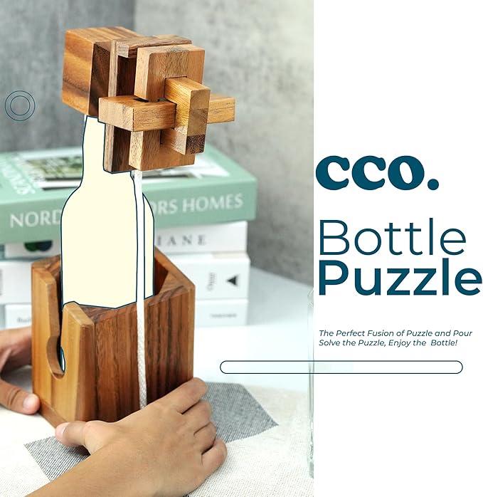 BSIRI Think for Bottle Puzzle Challenging Brain Teaser and Holder Game Functional Storage Ideal for Bottles Lover and Fun Gifts Hard Games