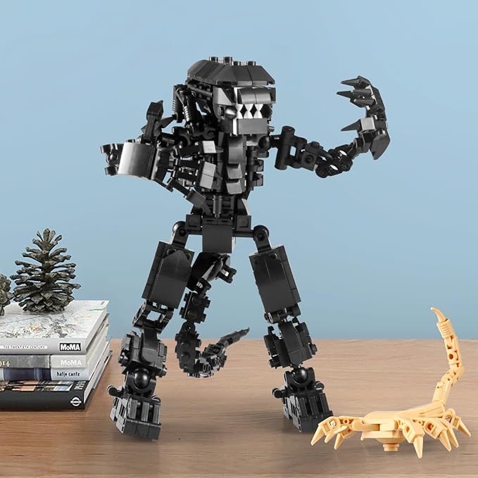 HIGH GODO Xenomorph Building Sets for Adult,442 Pieces Horror Action Figure Toy with Little Facehugger,Gifts for Boys Aged 8-14, Perfect for Birthdays, Christmases, Halloweens