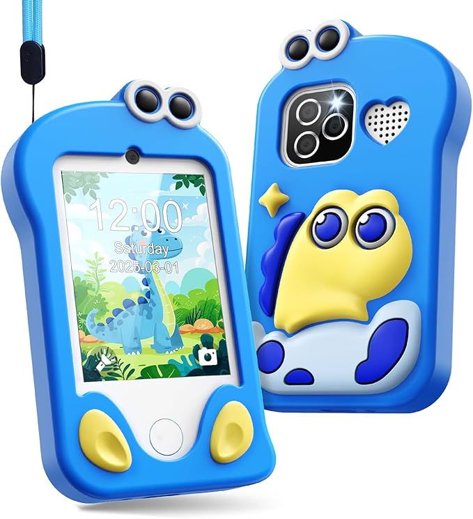 Kids Smart Phone, Phone for Kids Ages 3-12 | 2.8" Touchscreen, Dual Camera & Video Recording | Educational Learning Toy with Games & Music | Christmas Birthday Gift for Boys and Girls（Blue）