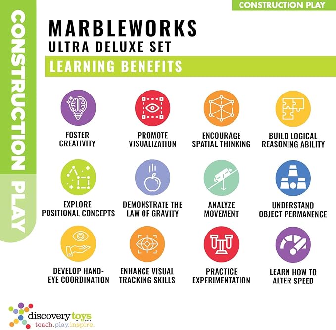 Discovery Toys MARBLEWORKS® Marble Run Ultra Deluxe Set | Kid-Powered Learning | STEM Educational Building Block Toy Learning & Childhood Development 5 Years Old and Up