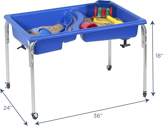 Children's Factory, 1138-18, Neptune Sensory Table & Lid, 18”H, Blue, Kids Classroom, Preschool, Playroom or Kindergarten Autism Learning Activities