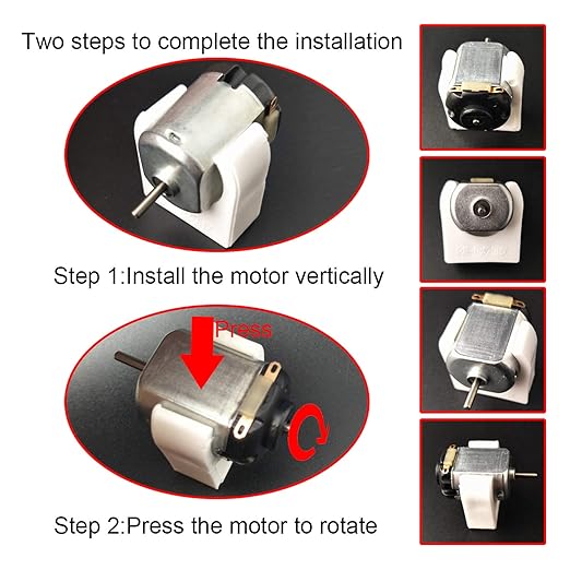EUDAX 6 Set Small DC motor Mini Electric Hobby Motors 1.5V-3V 24000RPM with 2x1.5V AA Battery Holder Case,Motor Bracket,Rocker Switch and 12Pcs 25cm Electronic wire for DIY toys