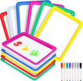 Magnetic Dry Erase Activity Trays Set 9.44 x 13 Inches Classroom Stackable Magnetic Trays with 8 Colorful Dry Erase Markers Letter White Board for Kid Teacher Supplies(12 Pcs,Bright Colors)