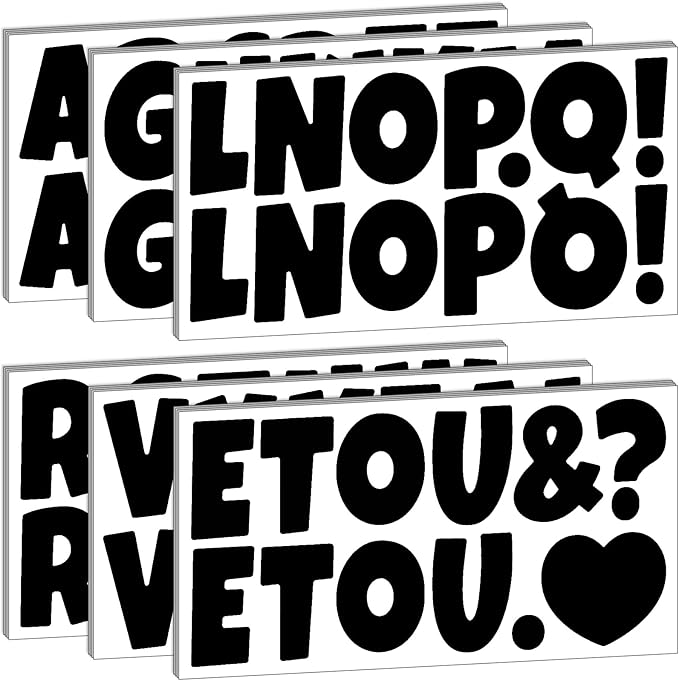 Bemeol 288 Pcs Bulletin Board Letters 24 Sheets 2.5 Inch Self Adhesive Vinyl Alphabet Stickers Letter for Poster Board Classroom School Home Decor(Black)