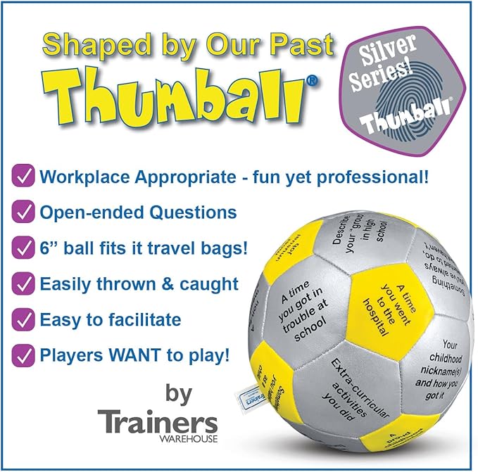 Trainers Warehouse 6" Thumball Collection, 32 Prompts for Conversation, Team Building, Relationship and Training