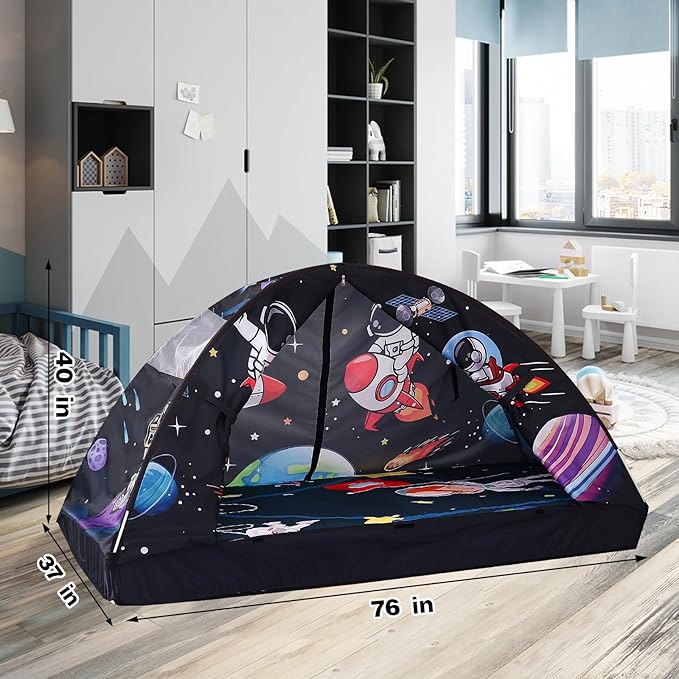Kid Bed Tent -Twin Play Tent Baby Toddlers Dream Playhouse for Bedroom Decor Indoor Games Twin Size Bed Canopy by CRAWLBO
