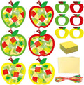 Qyeahkj 36 Set Fall Apple Suncatchers Crafts for Kids DIY Autumn Window Tissue Paper Craft Kit Hanging Decor for Classroom Home Activity Art Project Birthday Party Favor Gift