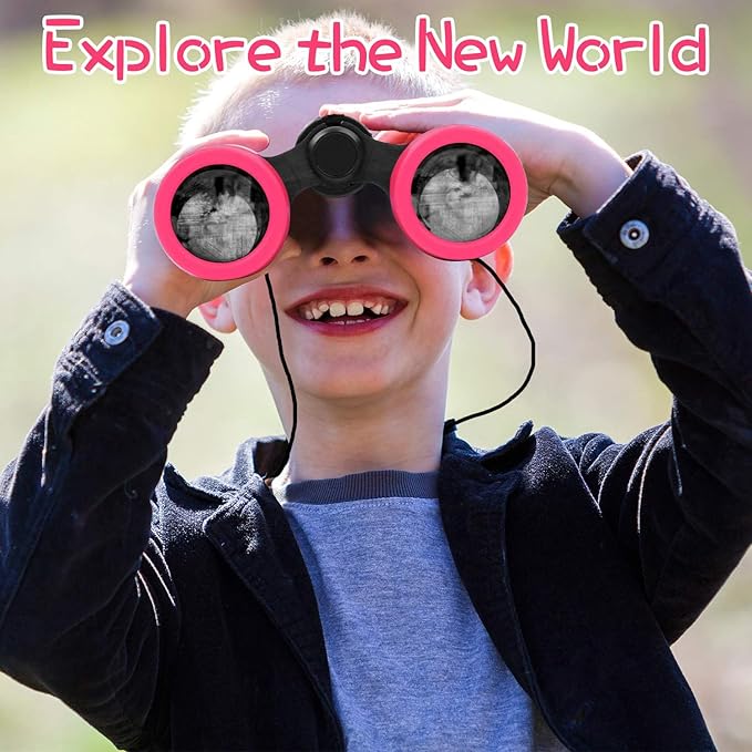 Scotamalone Kids Binoculars Shock Proof Toy Binoculars Set for Age 3-12 Years Old Boys Girls Bird Watching Educational Learning Hunting Hiking Birthday Presents