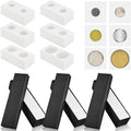 Teling 303 Pieces Coin Flips 3 Pcs 2 x 2 Inch Coin Storage Boxes 300 Pcs Cardboard Holders in 6 Sizes Collection Supplies for Collectors(Black)