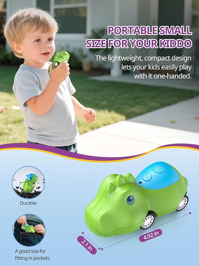 Dinosaur Kids Walkie Talkies 2 Pack, Toys for Boys Girls Age 3 to 5 7, 48H Playtime, Fun for Home or Yard, T-Rex Rechargeable Gift Birthday Christmas Camping Toddlers