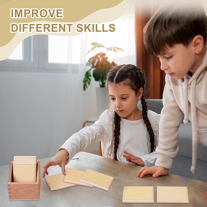 MONTESSORI OUTLET Rough Gradation Tablets for 3-6 Years Montessori Education at School and Home.
