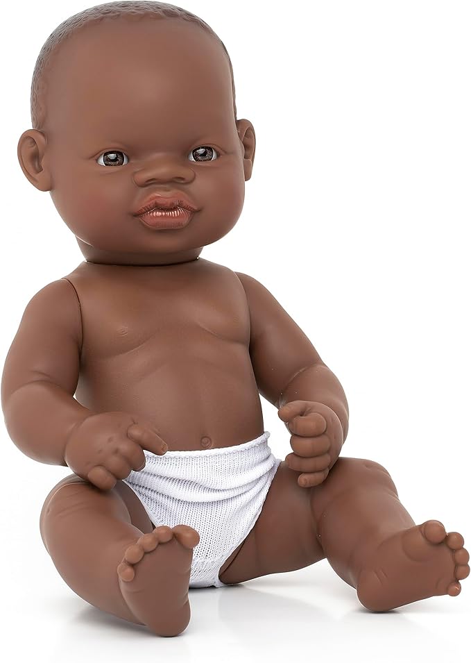 Miniland Doll 12 5/8'' African Girl (Polybag) - Made in Spain, Anatomically Correct, Quality, Inclusion