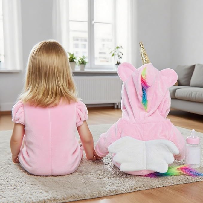 SCOM Soft Baby Doll Girl - 16 Inch Realistic Reborn Baby, Lifelike Real Cute Doll with Accessories, Toddler Girl with Vinyl Body & Unicorn Clothes for Kids 3 4 5 6 + Year Old Gifts
