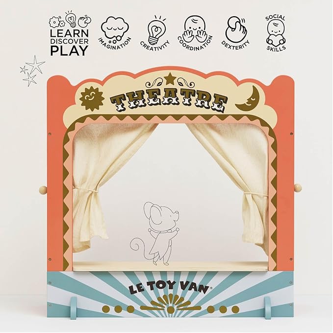 Le Toy Van – Wooden Tabletop Puppet Theatre | Imaginative Play Theatre - Suitable for Ages 3+ Years