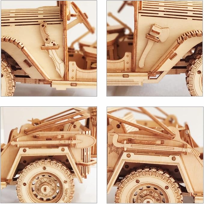 3D Wooden Puzzle - Wood Crafts Mechanical Off-Road Vehicle Building Model Kits - Wooden STEM DIY Brain Teaser Puzzle - Off-Road Vehicle 3D Puzzle Birthday Gifts Christmas