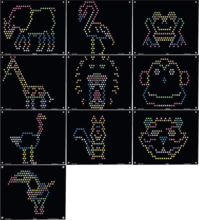 Zoo Refill templates for Basic Fun Lite Brite Ultimate Classic (10 Sheets, 7x8)