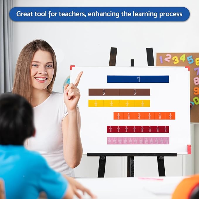 Montessori Math Magnetic Tiles Classroom Essentials Foam Tiles for Kids to Learn Fraction Equivalence and Math manipulatives Great Learning Resources for The Homeschool Curriculum