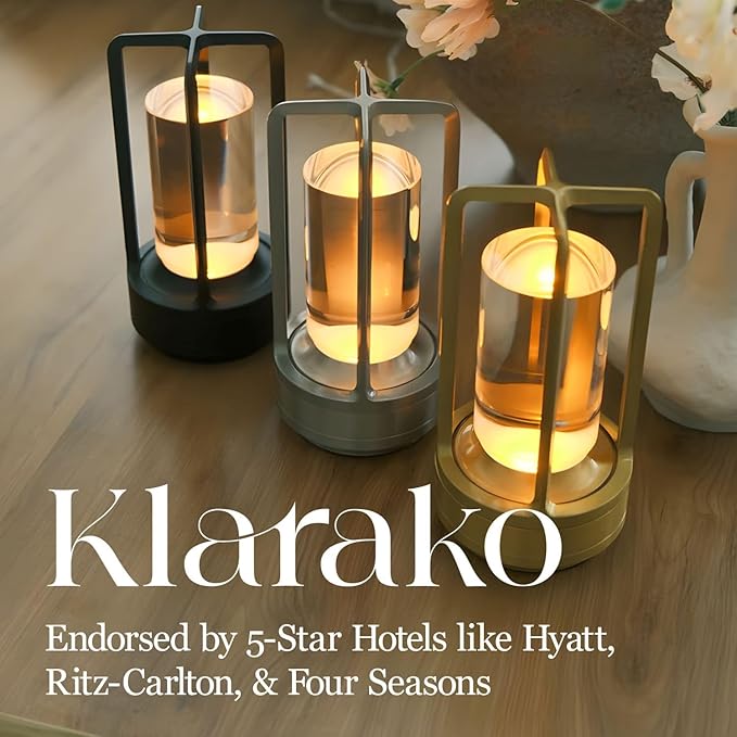 Klarako Crystal Lantern Lamp – Modern Cordless Rechargeable Bedside & Outdoor Light, Portable Wireless Lamp – Dimmable Touch Control – Luxury Living Room & Hotel-Style Lighting (Silver, 20-Pack)