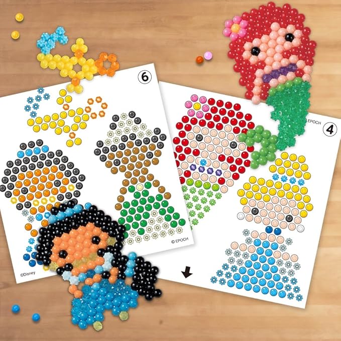 Aquabeads Disney Princess Creation Cube, Complete Arts & Crafts Bead Kit for Children - Over 2,500 Beads & Display Stand The Create Belle, Ariel, Tiana, Rapunzel and More