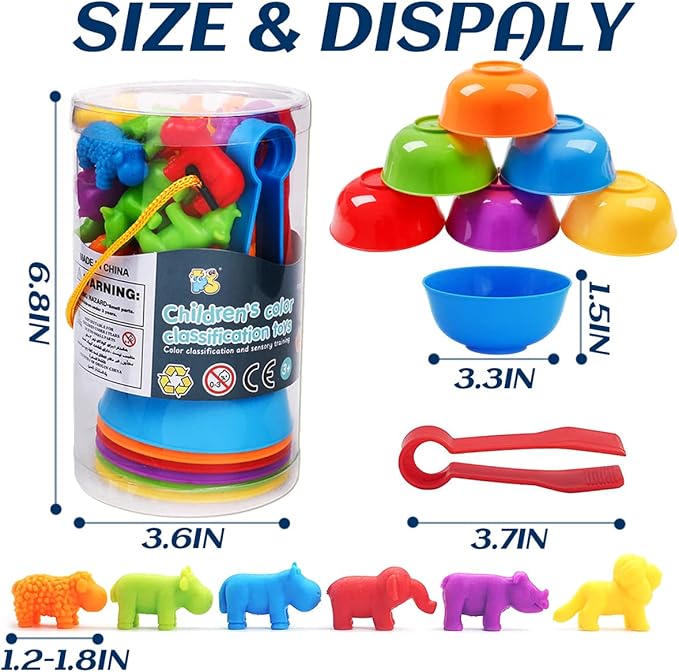 Skrtuan Counting Animal Montessori Toys for Kids 3-8 Years Old - Preschool Learning Activities with Sensory Math Games, Toddler Educational Gift for Boys & Girls Ages 3-5 Birthday