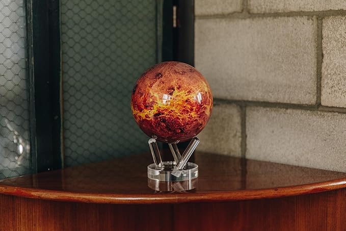 MOVA Globe – Venus 4.5” | Solar Powered Rotating Planet Model for Decor or STEM Learning | Based on NASA Imagery