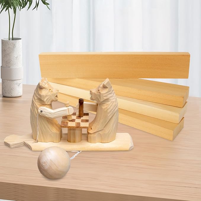 8 Pack Basswood Carving Blocks, 20x12x0.8 Inch Unfinished Soft Wood Carving Blocks Kit for Beginner