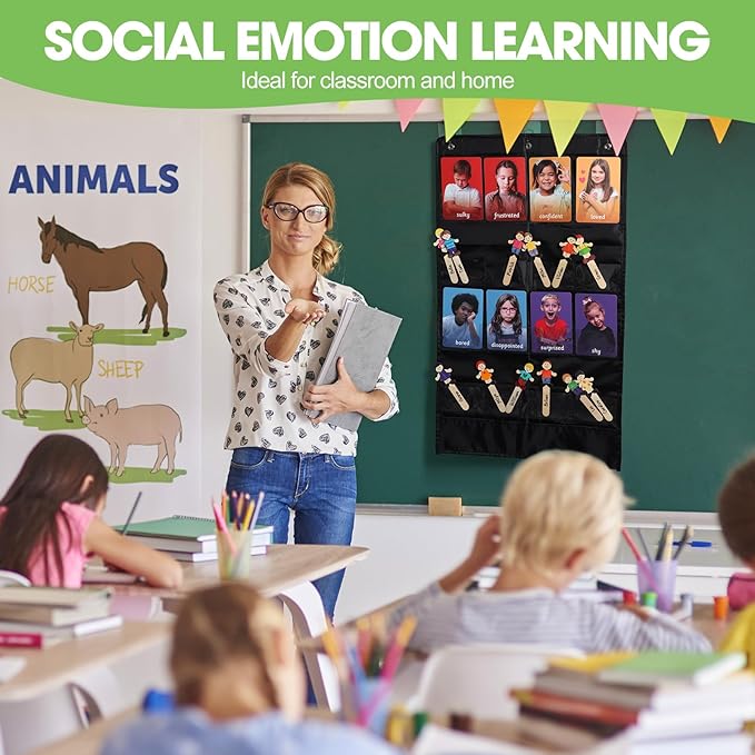 MEROCO Emotion Cards for Kids Aba Therapy Materials Autism Social Emotional Learning Activities Emotions Flash Cards with Feelings Chart Calm Down Corner Supplies Speech Therapy Materials for Toddlers