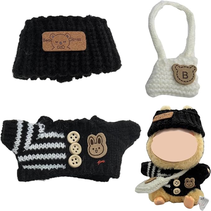 Clothes Set Compatible with 17cm Doll, Hat and Overalls Set for 15cm Doll Accessories Suit, Cute Clothe for Dress up Unique Style (MY3)