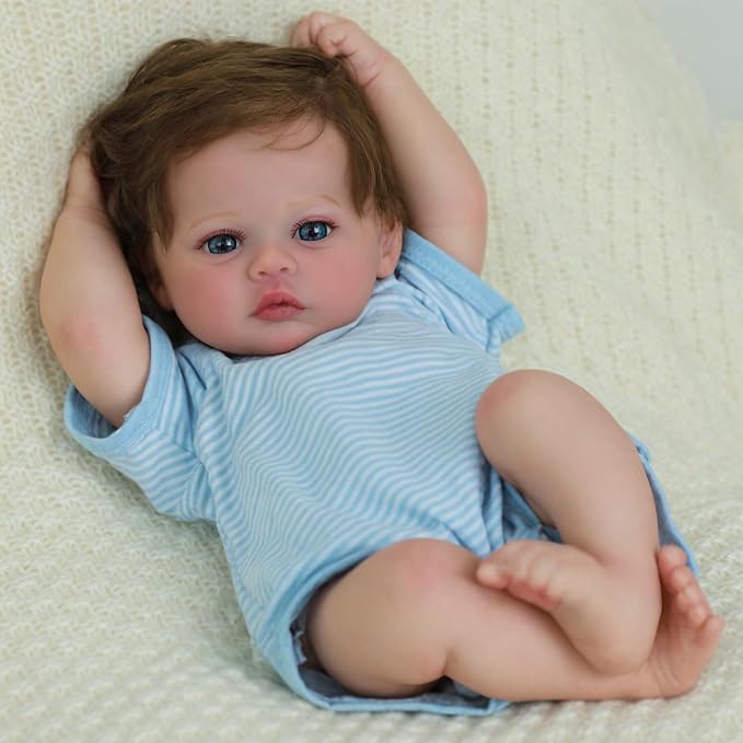 SCOM Reborn Baby Dolls Boy Meadow- 18 Inch Realistic Newborn Soft Weighted Cloth Body Adorable Poseable Real Life Doll with Accessories for 3+ Year Old Gifts, Pretend Play, Collection