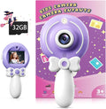 TEKFUN Kids Camera Toy for Girls - Birthday Girl Gifts with Magic Wand Design - Digital Video Camera for Kids with 32GB SD Card - Easter Basket Essentials for Girl 2 3 4 5 6 Year Olds, Purple