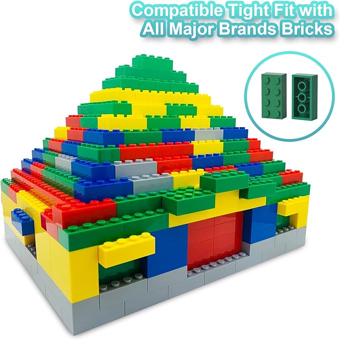 Building Bricks 121 Pieces 2x4 Multi-Color Building Block, Compatible with Classic Building Block, Creative Building Block Toys for Kids(Grey,Green,Red,Yellow,Blue)