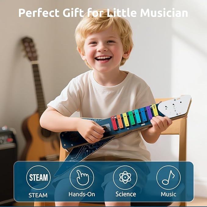 Science Can Science Kit for Kids Age 8-12, DIY Electronics Guitar Stem Kits, 3D Wooden Puzzles Building Own Musical Instruments, Great Gifts Stem Toys for Ages 8-13 Boys & Girls