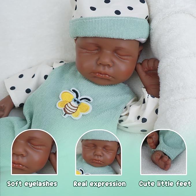 Boy 12.2 Inch, Full Silicone Baby Doll, Realistic Baby Dolls, Realistic Veins & Sleeping Pose, Not Vinyl, Reborn Baby Dolls Silicone Full Body, Gift Set