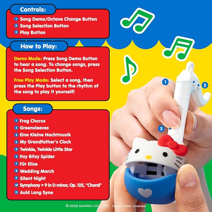 Otamatone Melody Hello Kitty and Friends Electronic Portable Music Instrument / Synthesizer Toy from Japan by Maywa Denki [English Instructions] - Hello Kitty